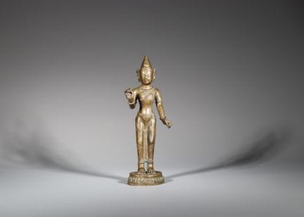 Bodhisattva debout en bronze, probablement du Népa