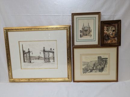 Set composto da 3 incisioni raffiguranti monumenti