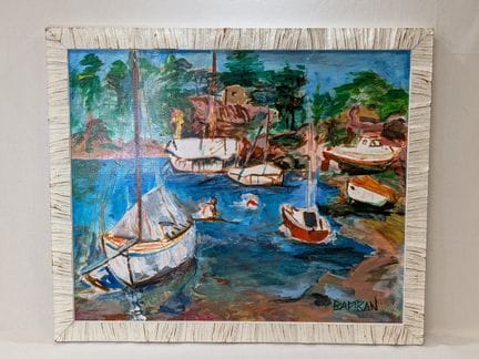 BALTRAN. "Ploumanach sous toile", olio su tavola. 