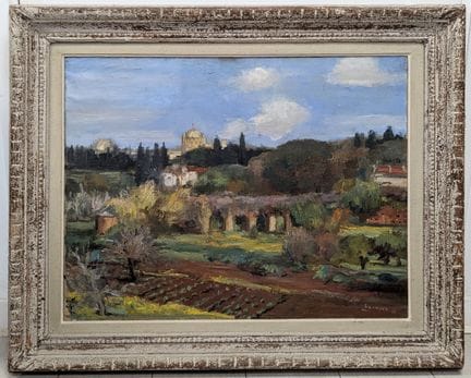 Paul HANNAUX (1897-1954)  "Paesaggio di campagna".