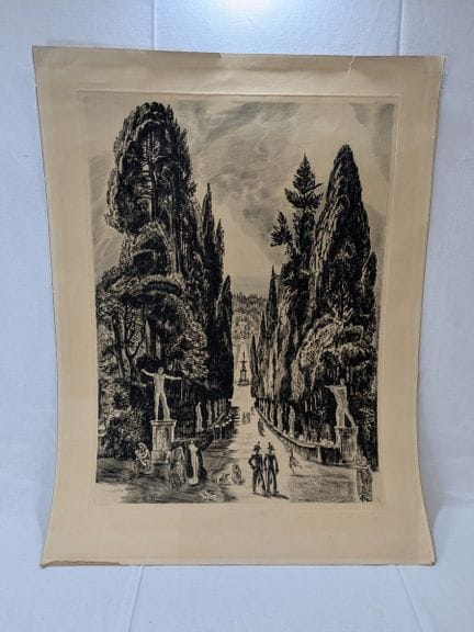 Da Albert DECARIS (1901-1988). "Vista di giardino"