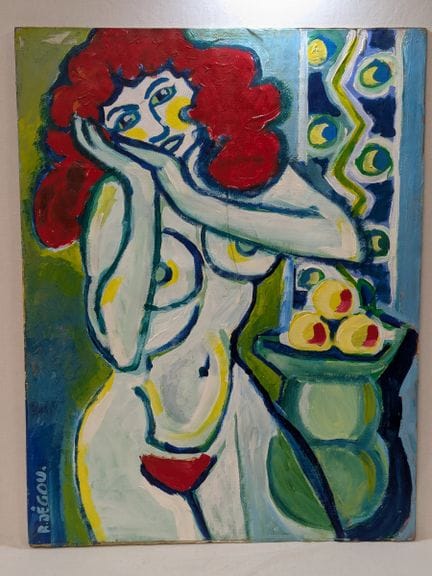 Raymond JEGOU, „Nackte Frau“. Acryl auf Papier, au