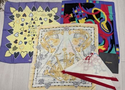 Set of 4 fabric scarves, including BALMAIN and SON