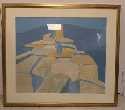 SCUOLA MODERNA, "Paesaggio", litografia a colori, 