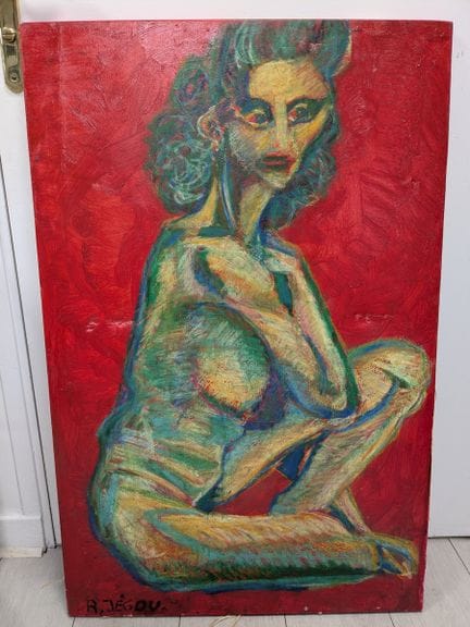 Raymond JEGOU "Femme de pause" Öl auf Leinwand, SB