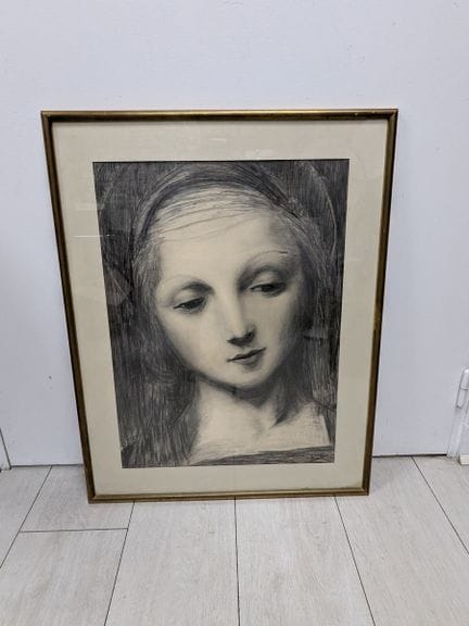 SCUOLA MODERNA - "Ritratto della Vergine", matita,