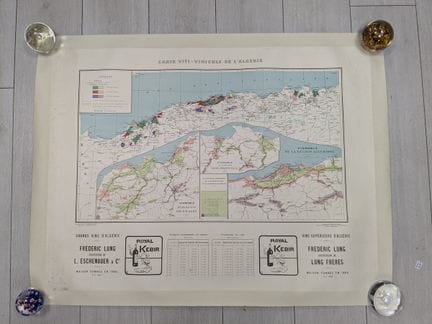 ROYAL KEMIR «Mapa vitícola de Argelia». Cartel. 66