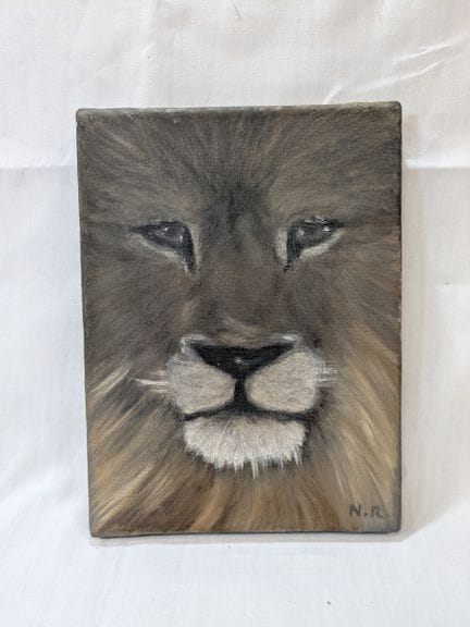 SCUOLA MODERNA. “Leone”, olio su tela. 24x18 cm. R