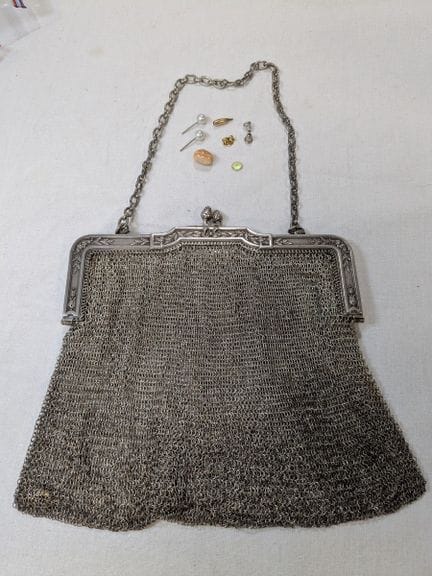 Grande borsa d'argento (800). Peso: 318 g. Larghez
