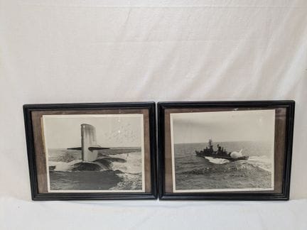 Set di due fotografie di navi da guerra statuniten
