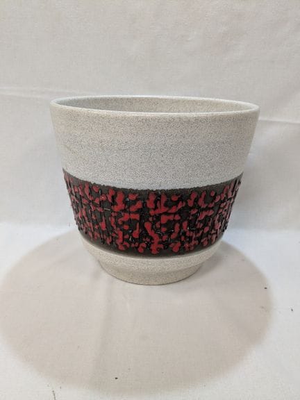 Vaso da fiori in maiolica policroma, altezza 21 cm