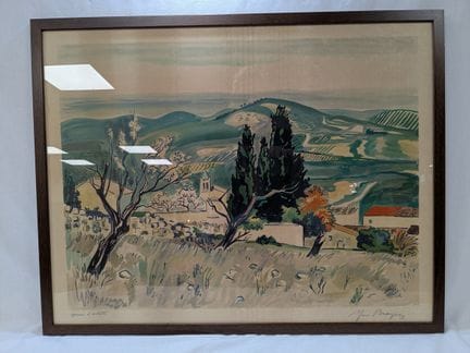 Da Yves BRAYER, "Paesaggio provenzale". Litografia