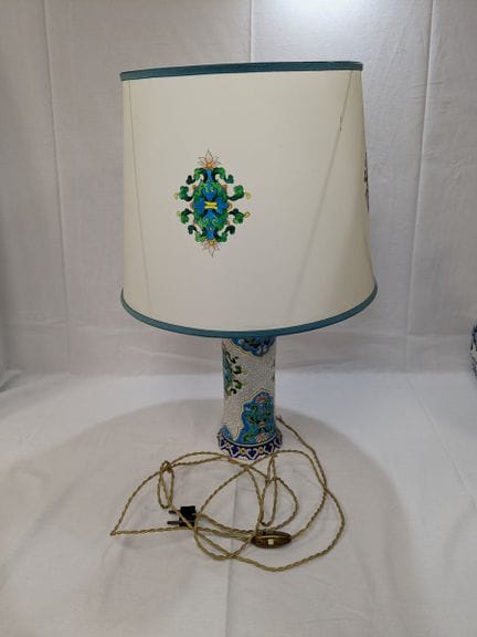 GIEN. Vaso a tromba in maiolica smaltata trasforma