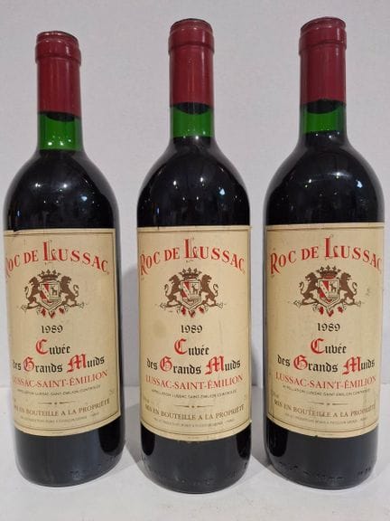 3 Flaschen Lussac Saint-Émilion 1989 – Le Roc de L
