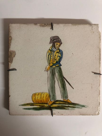 Keramikfliese, 20 x 20 cm, mit einem Motiv im Stil
