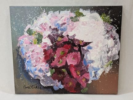 BALTRAN. "Il mazzo di fiori", olio su tela. 38x46 