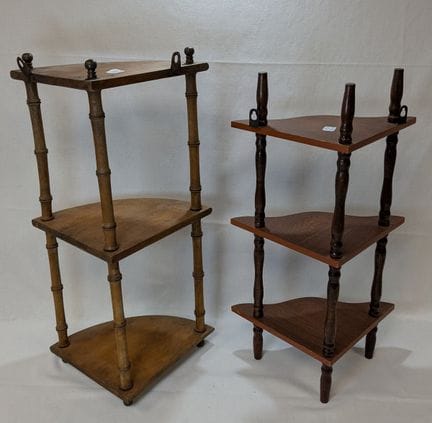 2er-Set Eckregale aus Holz zur Wandmontage, von 49