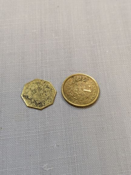 USA Set di 2 monete d'oro: 1 dollaro del 1851 (pes