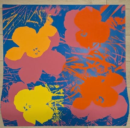 Tratto da Andy WARHOL "Flowers". Serigrafia a colo