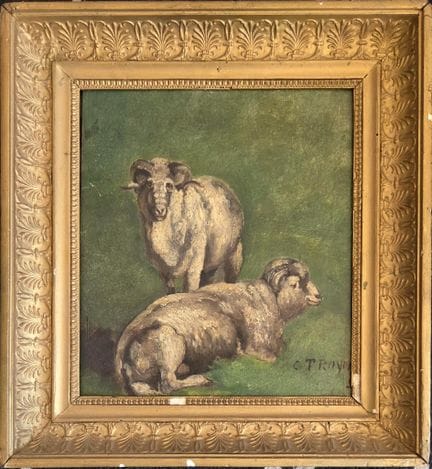 归因于康斯坦·特鲁永
公羊
木板油画，右下角有签名
28 x 24 cl（不含画框）