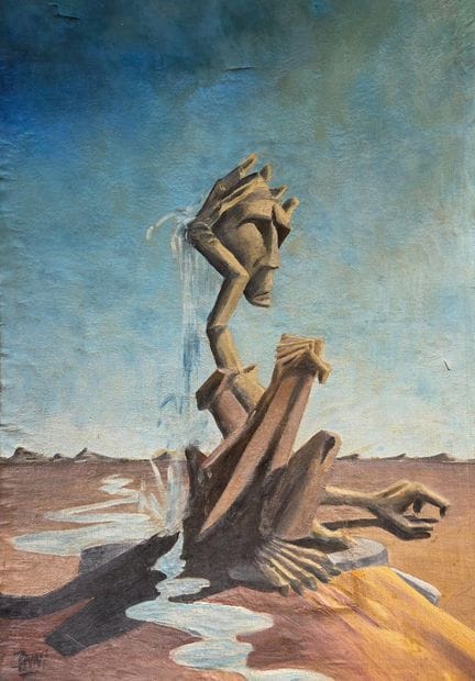 70 年代意大利超现实主义流派
想象中的人物
大型油画，左下方署名 (JANNI ?)
眼泪
120