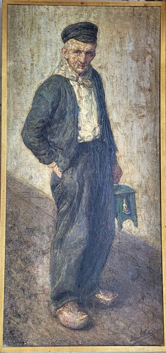 亚历山大-路易-马丁（1887-1954）
煤矿工人肖像
大型油画，右下方有签名
153 x 71 