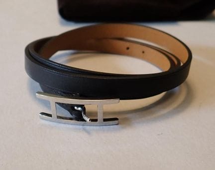 Hermès - Parigi: bracciale "Behapi" in pelle nera 