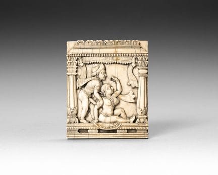 Ivory (Elephantidae spp.) furniture inlay depictin