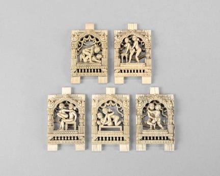 Set of five ivory (Elephantidae spp.) furniture in