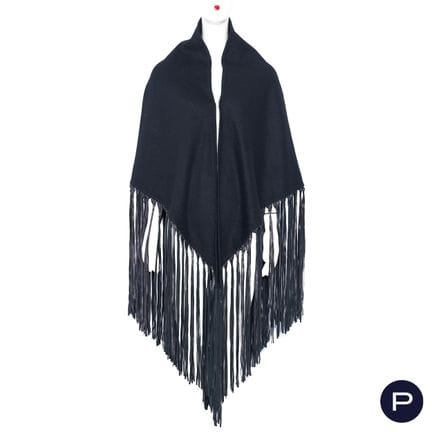 HERMÈS - 1990s - SHAWL
CASHMERE, WOOL, LAMB
BLACK
