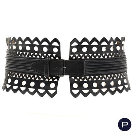 ALAIA  - BELT
LEATHER, SILVER PLATED METAL
BLACK
7