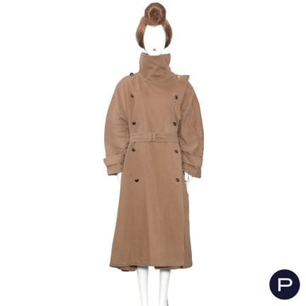 JIL SANDER - 1990'S - MANTEAU
SERGÉ, COTON
NOISETT