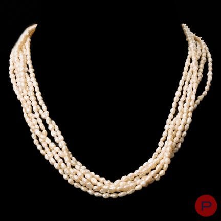 COLLANA ANONIMA
METALLO PLACCATO ORO
240 MM
PERLE 