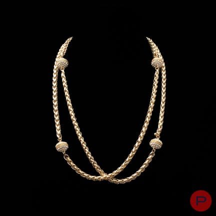 ANONIMO - COLLANA LUNGA
METALLO DORATO, STRASS
PRO