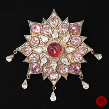 ANONIMO - SPILLA
METALLO ORO ANTICO, STRASS, RESIN