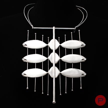 ANONYME- COLLIER PLASTRON
ARGENT, PIERRE(S) DE LUN