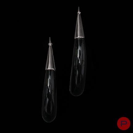 ANONYME- PAIRE DE BOUCLES D'OREILLES
OR BLANC 18 C