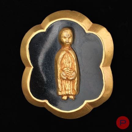 LINE VAUTRIN - 1940'S- BROCHE
BRONZE DORÉ, LAQUE
N