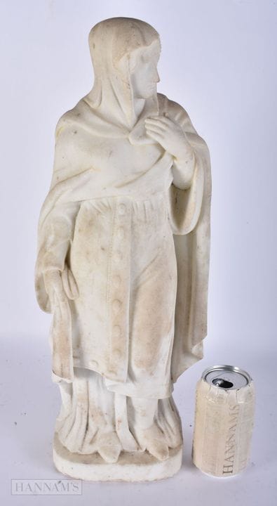 Eine große, geschnitzte englische Marmorfigur aus 