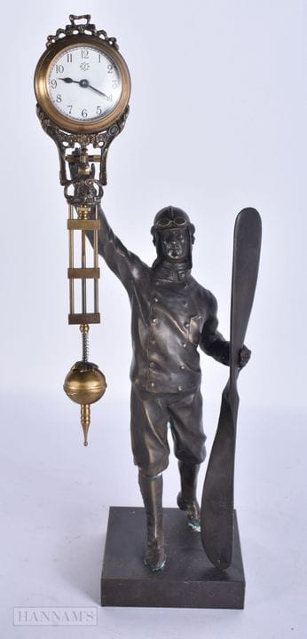 EINE RAF-PILOTEN-RÄTSELUHR. 23 cm hoch.