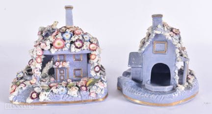 DOS INUSUALES QUEMADORES DE PORCELANA DE LAVANDA D