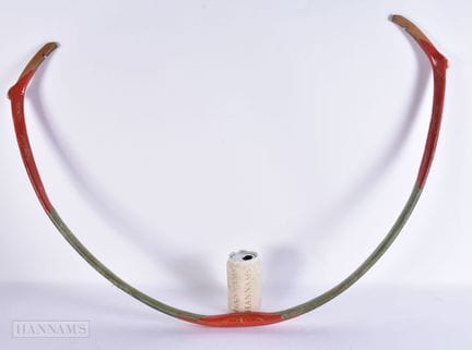 A TURKISH MIDDLE EASTERN PAINTED WOOD ARCHERS BOW.