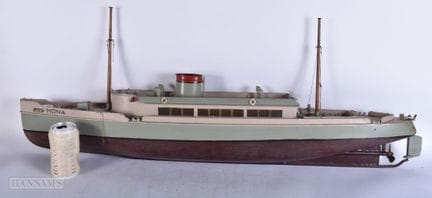A LARGE SCRATCH BUILT PAINTED MARITIME WOOD MODEL 