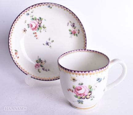 Kaffeetasse und Untertasse aus Chelsea Derby, bema