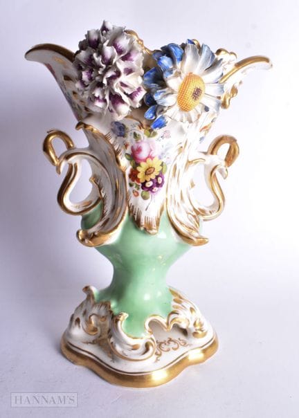 Coalport Vase mit zwei Henkeln aus dem 19. Jahrhun