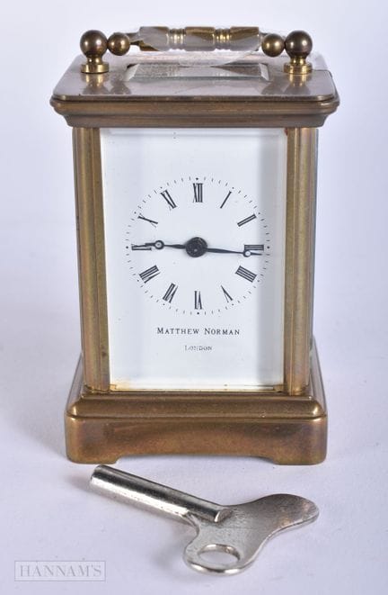 Vintage-Reiseuhr aus Messing von Matthew Norman, L