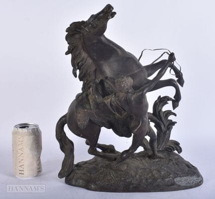 Antique Bronze Marley Horse Signed Coustou. 40 cm 
