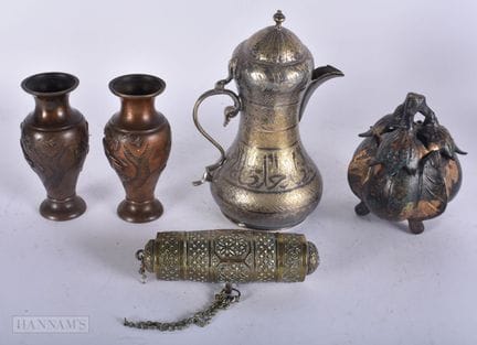 ASSORTED EASTERN BRONZE VASES, EWERS etc. (qty)