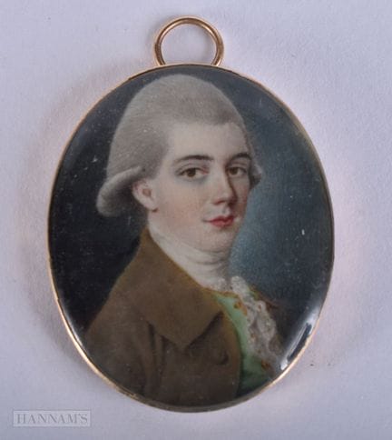 Una miniatura de retrato del siglo XVIII, con marc