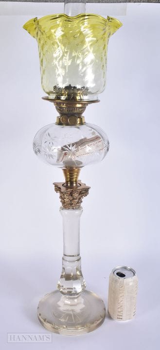 A LARGE EARLY VICTORIAN COUNTRY HOUSE GLASS OIL LA